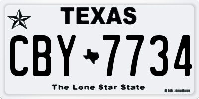 TX license plate CBY7734