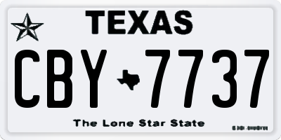 TX license plate CBY7737