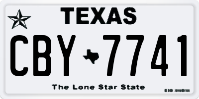 TX license plate CBY7741