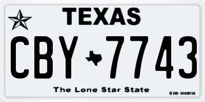 TX license plate CBY7743