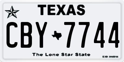 TX license plate CBY7744