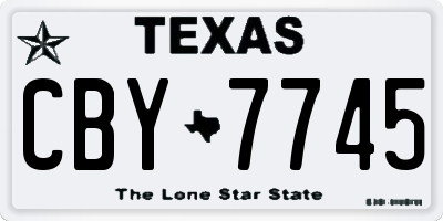 TX license plate CBY7745