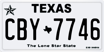 TX license plate CBY7746