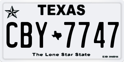 TX license plate CBY7747