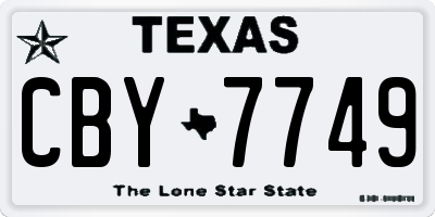 TX license plate CBY7749