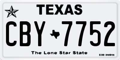 TX license plate CBY7752