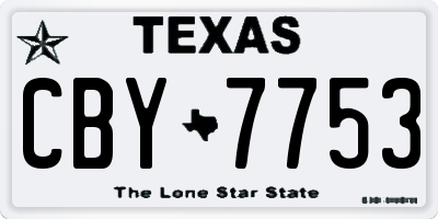 TX license plate CBY7753