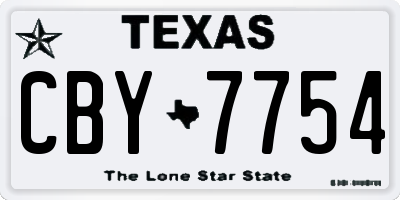 TX license plate CBY7754