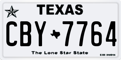 TX license plate CBY7764