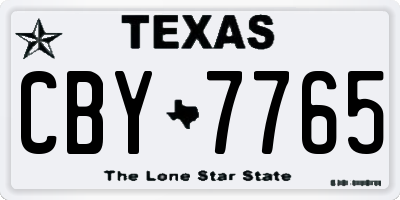 TX license plate CBY7765