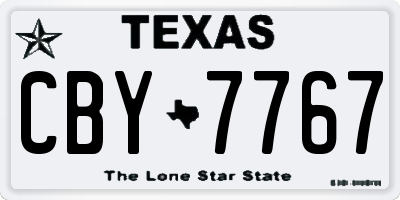 TX license plate CBY7767