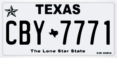 TX license plate CBY7771