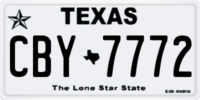 TX license plate CBY7772