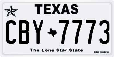 TX license plate CBY7773