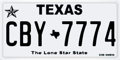 TX license plate CBY7774