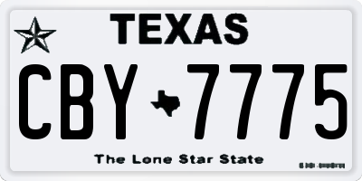 TX license plate CBY7775