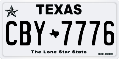TX license plate CBY7776