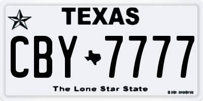 TX license plate CBY7777