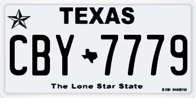 TX license plate CBY7779