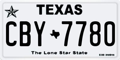 TX license plate CBY7780