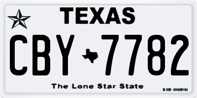 TX license plate CBY7782