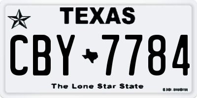 TX license plate CBY7784