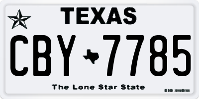 TX license plate CBY7785