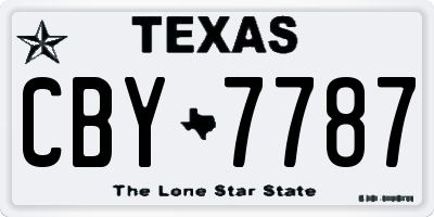 TX license plate CBY7787