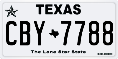 TX license plate CBY7788