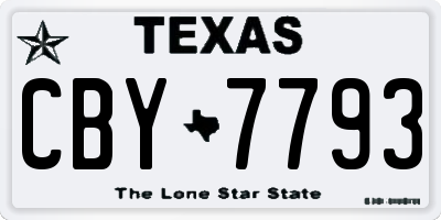 TX license plate CBY7793