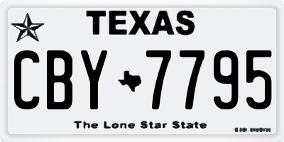 TX license plate CBY7795