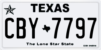 TX license plate CBY7797