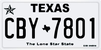 TX license plate CBY7801