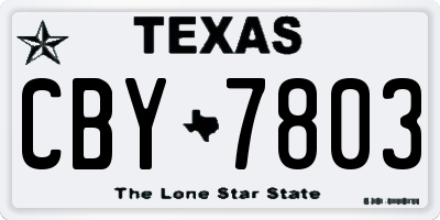 TX license plate CBY7803