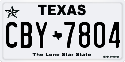TX license plate CBY7804