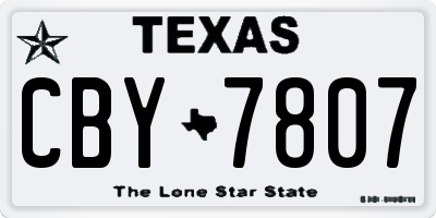 TX license plate CBY7807