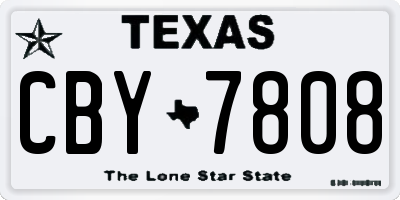 TX license plate CBY7808