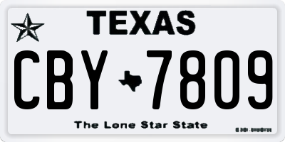 TX license plate CBY7809