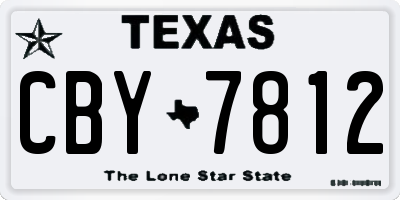 TX license plate CBY7812