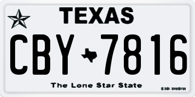 TX license plate CBY7816