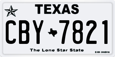 TX license plate CBY7821