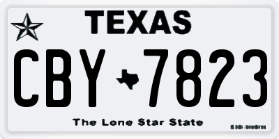 TX license plate CBY7823