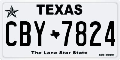 TX license plate CBY7824
