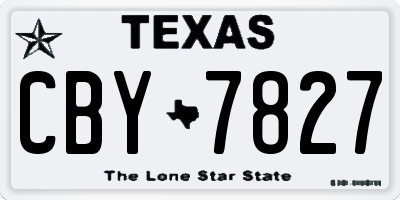 TX license plate CBY7827