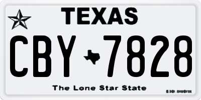 TX license plate CBY7828
