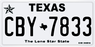 TX license plate CBY7833