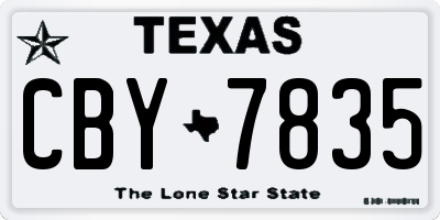 TX license plate CBY7835