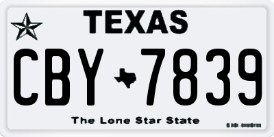 TX license plate CBY7839