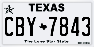 TX license plate CBY7843