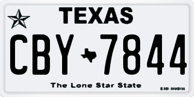 TX license plate CBY7844